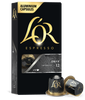 LöR Espresso aluminium capsules packaging with two capsules on a white background