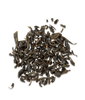 Dry black tea leaves on a white background
